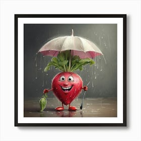 Radish In The Rain 1 Art Print