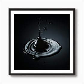 Black Liquid Drop Art Print