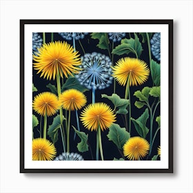 Dandelion, floral painting – rebecaflottarts