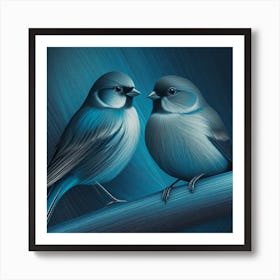 Firefly A Modern Illustration Of 2 Beautiful Sparrows Together In Neutral Colors Of Taupe, Gray, Tan 2023 11 23t011639 Art Print