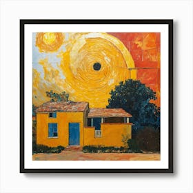 A Painting Of House Of The Sun In A Mixed Style Of (2) Art Print