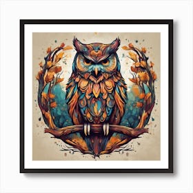 Owl in Color Art Print