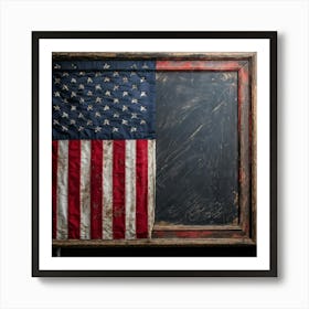 An Antique American Flag Resplendent With Immaculate Red Stars Scattered Against A Deep Blue Backgr (4) Art Print