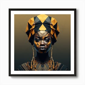 Geometric Senegalese Woman 04 Art Print