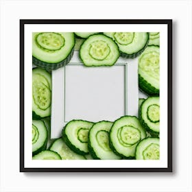 Cucumbers On A White Background Art Print
