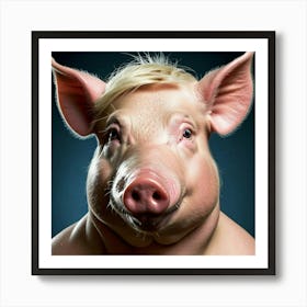 Human Pig Face Hybrid Animal Anthropomorphic Humanoid Swine Transformation Fantasy Fiction (2) Art Print