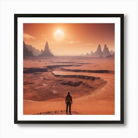 Man Standing In Desert Art Print