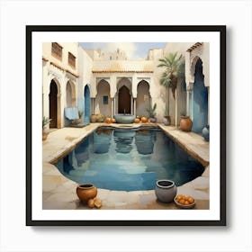 Mediterranean Pool 1 Art Print