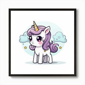 Kawaii Unicorn 18 Art Print