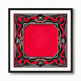 Red And Black Frame Art Print