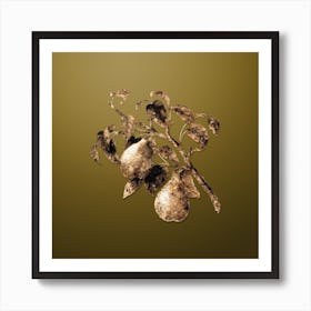 Gold Botanical Wild European Pear on Dune Yellow n.0041 Art Print