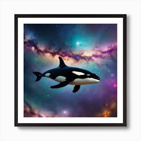 Orca Whale In Space Art Print