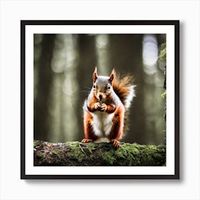 Red Squirrel In The Forest 17 Art Print