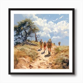 Hikers On The Trail Art Print