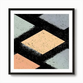 Squares On A Black Floor Art Print