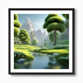 Landscape With Trees 2 Art Print