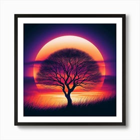 Sunset Tree 18 Art Print