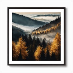 Abstract Golden Forest (34) Art Print