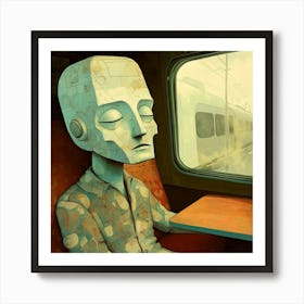 Man On A Train Art Print