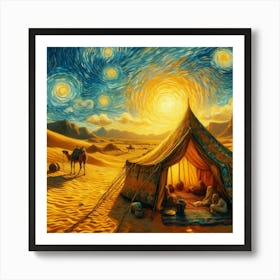 Bedouin Tent Van Gogh Style 1 Art Print