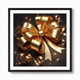 Golden bow 3 Art Print