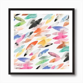 Surf Abstract Colorful Square Art Print