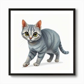 Striped Cat Portrait Art Print