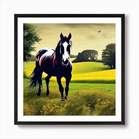 Horse In The Field 5 Art Print