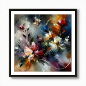 Abstract Flowers Art Print