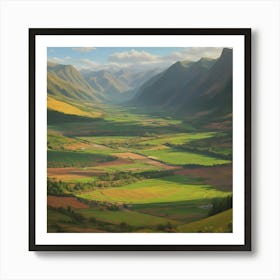 Patchwork Valley Art Print