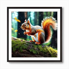 Squirrel In The Forest 428 Art Print