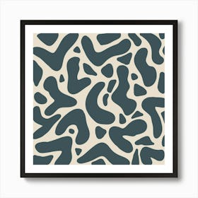 Abstract Lines And Shapes - leopard green Art Print