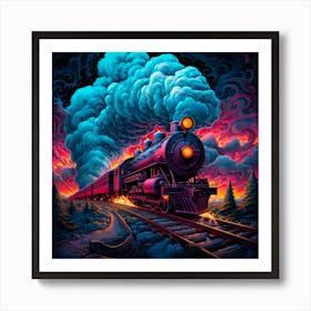 Photo train design illustration. Art Print