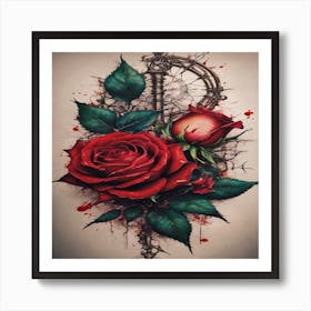 Rose Tattoo Designs Art Print