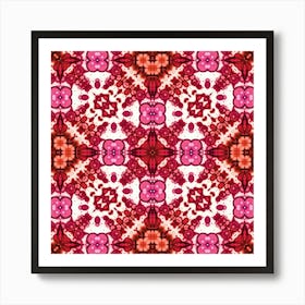 Pink And Red Pattern Art Print