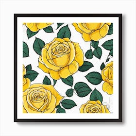 Yellow Roses 7 Art Print