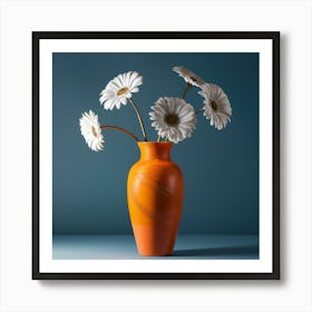 Daisy Flowers Vase Living Room (8) Art Print