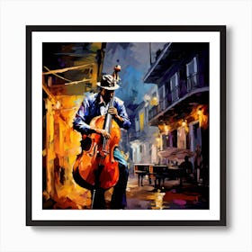 Cello Player In New Orleans Art Print