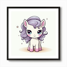 Kawaii Unicorn 14 Art Print