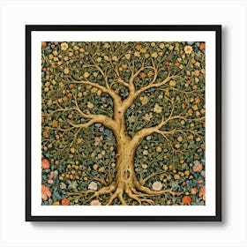 william morris Style Tree Of Life Art Print