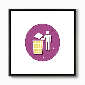 Man Throwing Paper Into A Trash Can Art Print