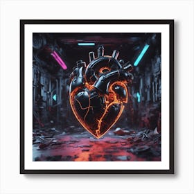 a heart on fire Art Print