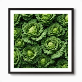 Frame Created From Savoy Cabbage Sprouts On Edges And Nothing In Middle Trending On Artstation Sha (5) Art Print