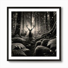 Deer In The Forest Art Print