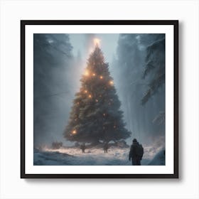 Christmas Tree In The Woods 6 Art Print