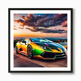 Rainbow Lamborghini 6 Art Print