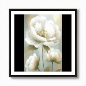 White Peonies Art Print