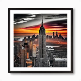 Sunset In New York City 4 Art Print