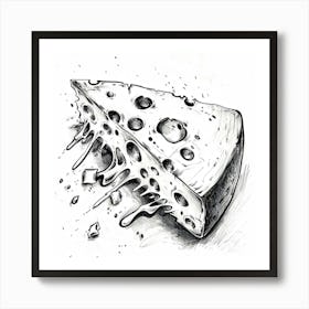 Cheese Drawing Art Print