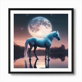 Moonlight Horse Art Print